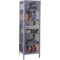 Wire Mesh Cabinet, Steel, 4 Shelves, 78" H x 24" W x 21" D, Grey FB015 | Nia-Chem Ltd.