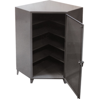 Corner Cabinets, Steel, 4 Shelves, 72" H x 48" W x 24" D, Grey FG850 | Nia-Chem Ltd.
