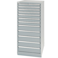 Armoires de rangement avec tiroirs, 12 tiroirs, 28-1/4" la x 28-1/2" p x 59-1/2" h, Gris Nia-Chem Ltd.