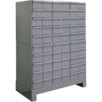 Armoires &agrave; tiroirs industriels avec base, 60 tiroirs, 34-1/8" la x 12-1/4" p x 48-1/8" h, Gris Nia-Chem Ltd.