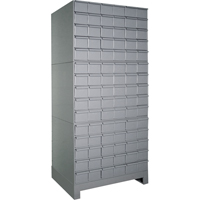 Armoires &agrave; tiroirs industriels avec base, 90 tiroirs, 34-1/8" la x 12-1/4" p x 69-1/8" h, Gris Nia-Chem Ltd.