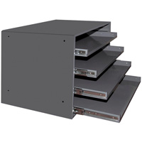 Compartment Box Cabinets, Steel, 4 Slots, 20" W x 15-3/4" D x 15" H, Grey Nia-Chem Ltd.