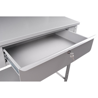 Open Floor Style Shop Desk, 34-1/2" W x 30" D x 53" H, Grey FI519 | Nia-Chem Ltd.