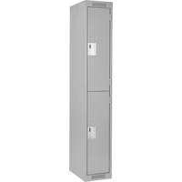 Clean Line Lockers, 2 -tier, 12" x 18" x 72", Steel, Grey, Rivet (Assembled) Nia-Chem Ltd.