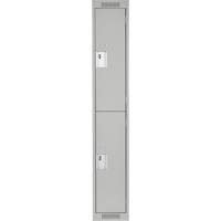Clean Line Lockers, 2 -tier, 12" x 18" x 72", Steel, Grey, Rivet (Assembled) Nia-Chem Ltd.