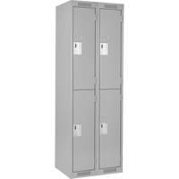 Clean Line Lockers, 2 -tier, Bank of 2, 24" x 18" x 72", Steel, Grey, Rivet (Assembled) Nia-Chem Ltd.