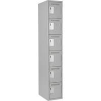 Clean Line Lockerettes, 6 -tier, 12" x 18" x 72", Steel, Grey, Rivet (Assembled) Nia-Chem Ltd.