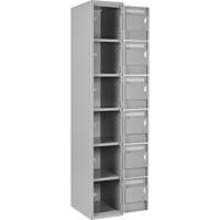 Clean Line Lockerettes, 6 -tier, Bank of 4, 48" x 18" x 72", Steel, Grey, Rivet (Assembled) Nia-Chem Ltd.