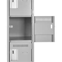 Clean Line Lockerette , 6 -tier, Bank of 4, 48" x 18" x 82", Steel, Beige, Rivet (Assembled) Nia-Chem Ltd.