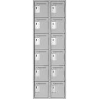 Clean Line Lockerettes, 6 -tier, Bank of 2, 24" x 18" x 72", Steel, Grey, Rivet (Assembled) Nia-Chem Ltd.