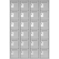 Clean Line Lockerettes, 6 -tier, Bank of 4, 48" x 18" x 72", Steel, Grey, Rivet (Assembled) Nia-Chem Ltd.