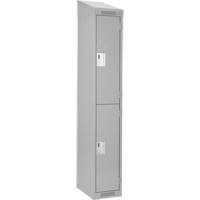 Casiers Clean Line, 2 niveaux, 12" x 18" x 78", Acier, Gris, Rivet (assembl&eacute;) Nia-Chem Ltd.