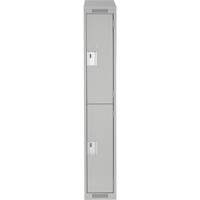 Casiers Clean Line, 2 niveaux, 12" x 18" x 78", Acier, Gris, Rivet (assembl&eacute;) Nia-Chem Ltd.