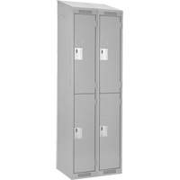 Clean Line Lockers, 2 -tier, Bank of 2, 24" x 18" x 78", Steel, Grey, Rivet (Assembled) Nia-Chem Ltd.