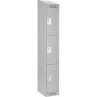 Clean Line Lockers, 3 -tier, 12" x 18" x 78", Steel, Grey, Rivet (Assembled) Nia-Chem Ltd.