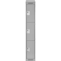 Clean Line Lockers, 3 -tier, 12" x 18" x 78", Steel, Grey, Rivet (Assembled) Nia-Chem Ltd.