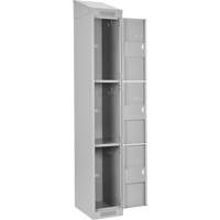 Clean Line Lockers, 3 -tier, Bank of 4, 48" x 18" x 78", Steel, Grey, Rivet (Assembled) Nia-Chem Ltd.