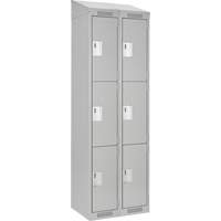 Clean Line Lockers, 3 -tier, Bank of 2, 24" x 18" x 78", Steel, Grey, Rivet (Assembled) Nia-Chem Ltd.