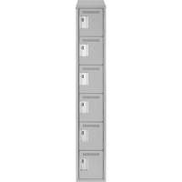 Clean Line Lockerette , 6 -tier, 12" x 18" x 78", Steel, Grey, Rivet (Assembled) Nia-Chem Ltd.