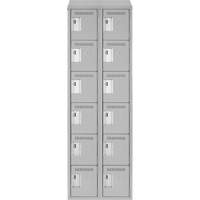 Clean Line Lockerette , 6 -tier, Bank of 2, 24" x 18" x 78", Steel, Grey, Rivet (Assembled) Nia-Chem Ltd.