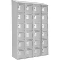Clean Line Lockerette , 6 -tier, Bank of 4, 48" x 18" x 78", Steel, Grey, Rivet (Assembled) Nia-Chem Ltd.