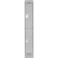 Casiers Clean Line, 2 niveaux, 12" x 18" x 82", Acier, Gris, Rivet (assembl&eacute;) Nia-Chem Ltd.