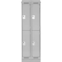 Clean Line Lockers, 2 -tier, Bank of 2, 24" x 18" x 82", Steel, Grey, Rivet (Assembled) Nia-Chem Ltd.