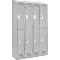 Clean Line Lockers, 2 -tier, Bank of 4, 48" x 18" x 82", Steel, Grey, Rivet (Assembled) Nia-Chem Ltd.