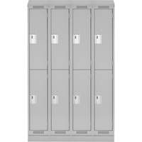 Clean Line Lockers, 2 -tier, Bank of 4, 48" x 18" x 82", Steel, Grey, Rivet (Assembled) Nia-Chem Ltd.