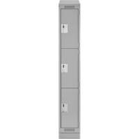 Clean Line Lockers, 3 -tier, 12" x 18" x 82", Steel, Grey, Rivet (Assembled) Nia-Chem Ltd.