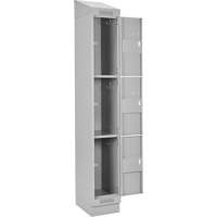 Clean Line Lockers, 3 -tier, Bank of 4, 48" x 18" x 82", Steel, Grey, Rivet (Assembled) Nia-Chem Ltd.