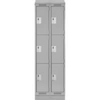 Clean Line Lockers, 3 -tier, Bank of 2, 24" x 18" x 82", Steel, Grey, Rivet (Assembled) Nia-Chem Ltd.