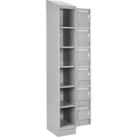 Clean Line Lockerette, 6 -tier, Bank of 4, 48" x 18" x 82", Steel, Grey, Rivet (Assembled) Nia-Chem Ltd.