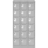 Clean Line Lockerette, 6 -tier, Bank of 3, 36" x 18" x 82", Steel, Grey, Rivet (Assembled) Nia-Chem Ltd.