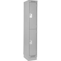 Clean Line Lockers, 2 -tier, 12" x 18" x 76", Steel, Grey, Rivet (Assembled) Nia-Chem Ltd.