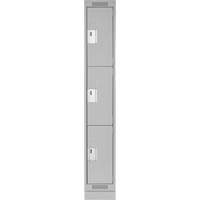 Clean Line Lockers, 3 -tier, 12" x 18" x 76", Steel, Grey, Rivet (Assembled) Nia-Chem Ltd.