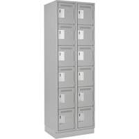 Clean Line Lockerette, 6 -tier, Bank of 2, 24" x 18" x 76", Steel, Grey, Rivet (Assembled) Nia-Chem Ltd.