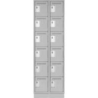 Clean Line Lockerette, 6 -tier, Bank of 2, 24" x 18" x 76", Steel, Grey, Rivet (Assembled) Nia-Chem Ltd.