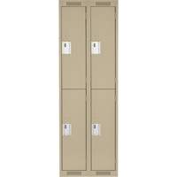 Clean Line Lockers, 2 -tier, Bank of 2, 24" x 18" x 72", Steel, Beige, Rivet (Assembled) Nia-Chem Ltd.
