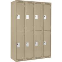 Clean Line Lockers, 2 -tier, Bank of 4, 48" x 18" x 72", Steel, Beige, Rivet (Assembled) Nia-Chem Ltd.