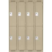 Clean Line Lockers, 2 -tier, Bank of 4, 48" x 18" x 72", Steel, Beige, Rivet (Assembled) Nia-Chem Ltd.