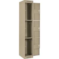 Clean Line Lockers, 3 -tier, Bank of 4, 48" x 18" x 72", Steel, Beige, Rivet (Assembled) Nia-Chem Ltd.