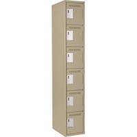 Clean Line Lockerette, 6 -tier, 12" x 18" x 72", Steel, Beige, Rivet (Assembled) Nia-Chem Ltd.
