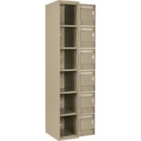 Clean Line Lockerette, 6 -tier, Bank of 4, 48" x 18" x 72", Steel, Beige, Rivet (Assembled) Nia-Chem Ltd.