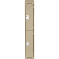 Casiers Clean Line, 2 niveaux, 12" x 18" x 78", Acier, Beige, Rivet (assembl&eacute;) Nia-Chem Ltd.