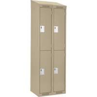 Clean Line Lockers, 2 -tier, Bank of 2, 24" x 18" x 78", Steel, Beige, Rivet (Assembled) Nia-Chem Ltd.