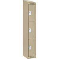 Clean Line Lockers, 3 -tier, 12" x 18" x 78", Steel, Beige, Rivet (Assembled) Nia-Chem Ltd.