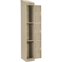 Clean Line Lockers, 3 -tier, Bank of 4, 48" x 18" x 78", Steel, Beige, Rivet (Assembled) Nia-Chem Ltd.
