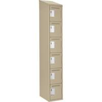 Clean Line Lockerette, 6 -tier, 12" x 18" x 78", Steel, Beige, Rivet (Assembled) Nia-Chem Ltd.