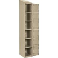 Clean Line Lockerette, 6 -tier, Bank of 4, 48" x 18" x 78", Steel, Beige, Rivet (Assembled) Nia-Chem Ltd.